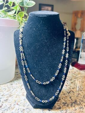 Gold Plating Necklace with Blue Accents - Youngevity Infinity Blue